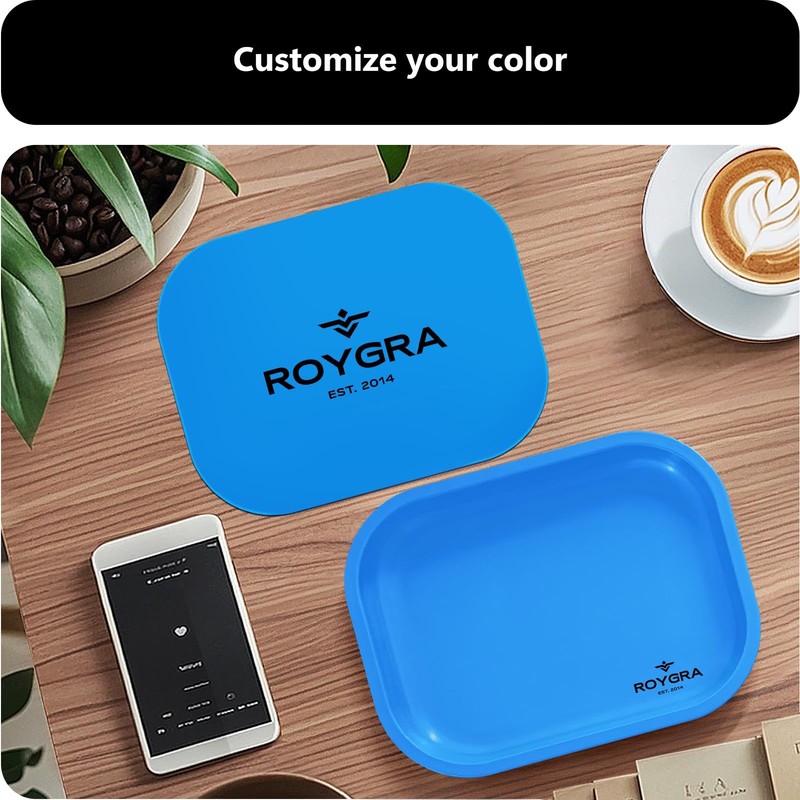 roygra Rolling Tray, Metal Matte Decorative Tray with PVC Soft