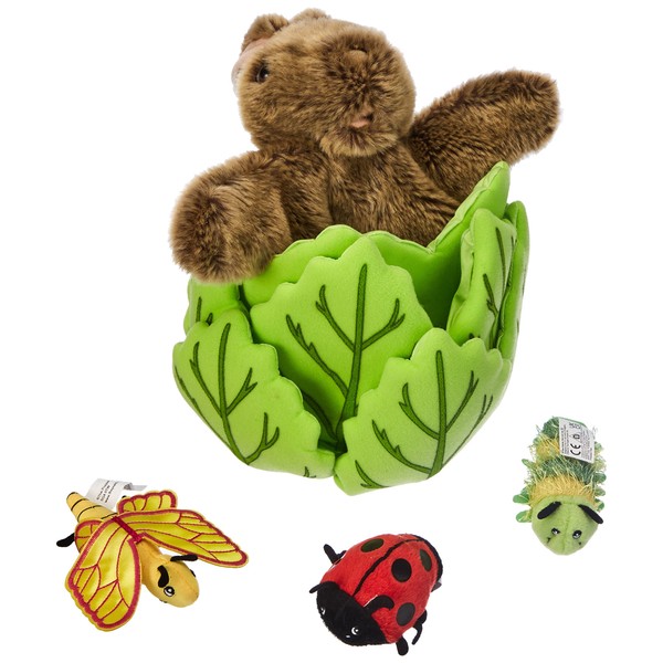 The Puppet Company - Hide Away Puppets - Rabbit in A Lettuce with 3 Mini Beasts Hand Puppet