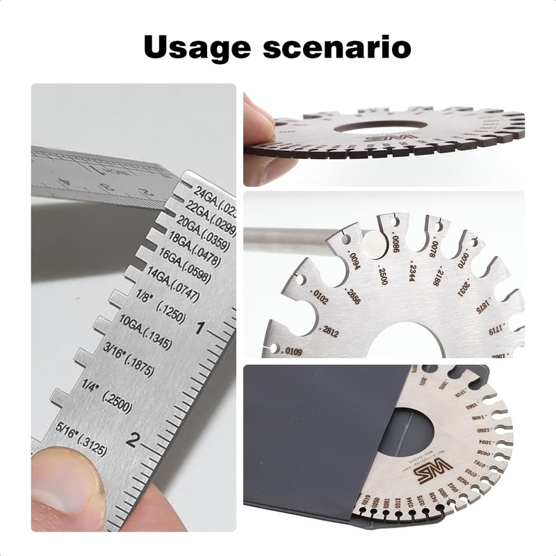 Wire/Metal Sheet Thickness Gauge & Round Cable Sheet Gage Set