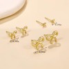 Gold Bow Earrings for Women 14k Gold Minimalist Bow Stud