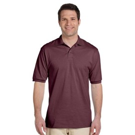 Jerzees mens 5.6 oz. 50/50 Jersey Polo with SpotShield(437)-MAROON-4XL