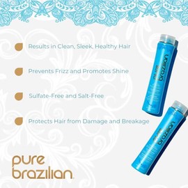 Pure Brazilian - Anti-Frizz Daily Shampoo and Conditioner Duo Set - Color Safe, With Keratin and Cocoa Butter 13.5 Fl Oz (Pack of 2)
