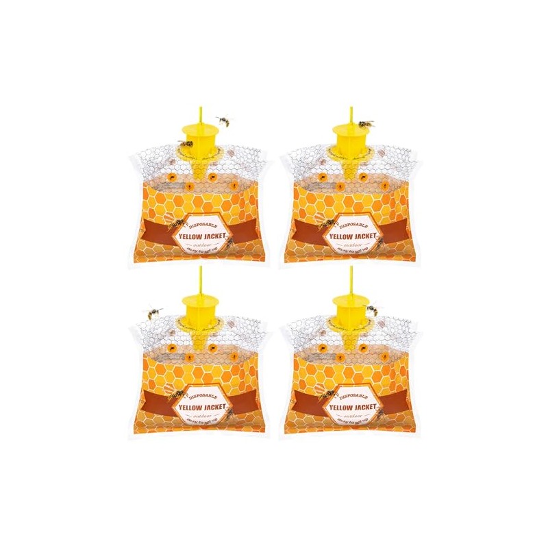 4 Pack Disposable Wasp Traps Outdoor Hanging Carpenter Bee Traps
