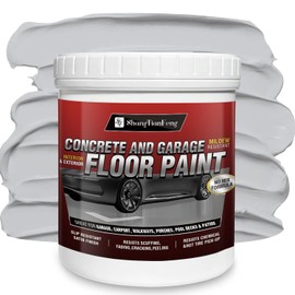 Professional Floor Paint Kit (1 Gallon) - Sea Gray Acrylic Concrete Coating for Garages & Basements | Single Component Formula | Scratch Resistant & Low VOC | Ready-to-Use