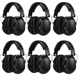 Yunsailing Yunsailing 6 Pcs Ear Protection Noise Reduction Headphones Nrr 28db Safety Hearing Ear Muffs Shooting Gun Range Mowing(Black)