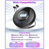 ARAFUNA Portable CD Player Bluetooth with FM Radio, 2000mAh Rechargeable