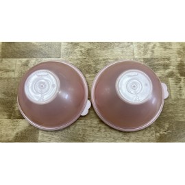 Tupperware Set of 2-Wonderlier Bowls Pearl Pink with Matching Seals-2 Cup-NEW
