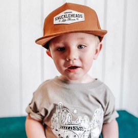 Infant Trucker Hats - Toddler Boy Outfit - Newborn Sun Hat - Baby Youth Snap Back Trucker Mesh Fitted Patch Flat Brim Cap Tatum Hat (S 12-24 Months, Wilder)