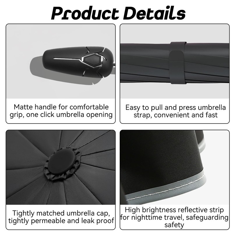 nnOuOnn Breliio Umbrella, Mini Clip Umbrellas, Reflective Safety Strip, Lightweight