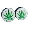Pierced Republic Pot Leaf Ear Plugs - Acrylic Screw-On -