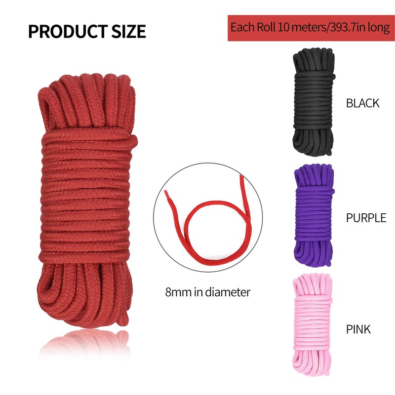 metagio 4 Pack Cotton Rope, 8MM Thick Cotton Rope 10M/