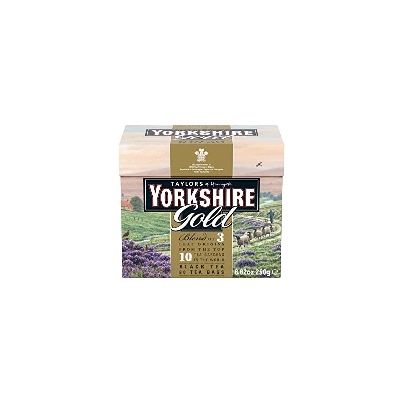 Yorkshire Tea, Gold, Pillow Tea Bags, 80 Count (Pack of