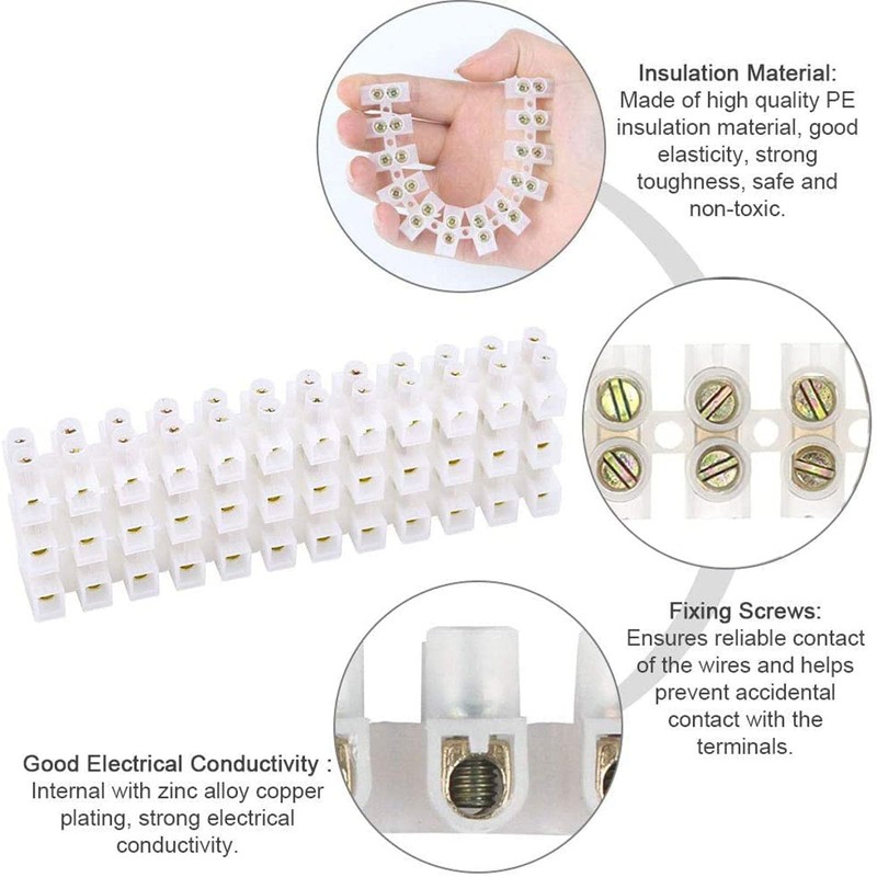 6 Pack Clear Electrical Terminal Blocks，Wire Connectors for Secure and