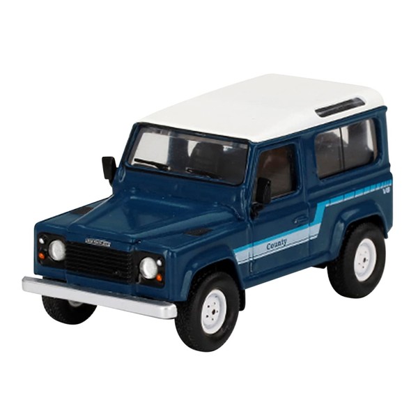 Mini GT Defender 90 County Wagon Stratos Blue LHD 1:64