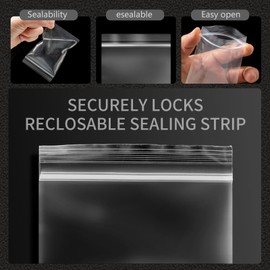 300 Packs Small Pill Bags, 4.5 mil Bpa Free 3 Assorted Sizes 1.57x2.36'', 1.97x2.76'', 2.36x3.54'' Plastic Bags, Reusable Clear Bags, Pill Pouch Bags for Travel Storage Jewelry and Small Items