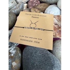 Zodiac Morse Code Bracelets, Wish Bracelet, Anklet, Bracelets, Star Sign Gifts, Zodiac Bracelet (Taurus)