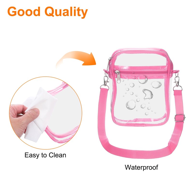 sourcing map Clear Crossbody Purse Bag, Stadium Approved Clear Waterproof