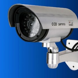 Large Dummy Security Camera with Blinking Red LED CCTV Silver 10ea