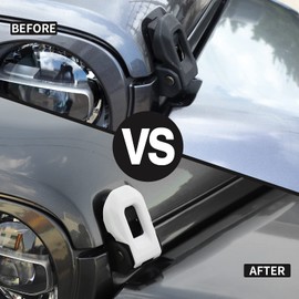 Voodonala for Jeep JL ABS Hood Latches Engine Buckle Bonnet Fastener Engine Cover Decor Trim Protction Cover for 2018-2024+ Jeep Wrangler JL JLU Gladiator JT Exterior Accessories White 2pcs