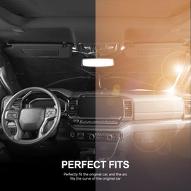 RASPILLERE 2019-2025 Upgraded for Chevy Silverado 1500 Sunshade, Portable Foldable Sunshade, [Nano Ice Crystals Coating] UV Protection, Keeps Interior Cool (for Chevy Silverado 1500 2019-2025)