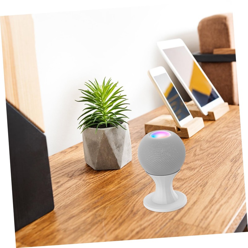 SHOWERORO Speaker Stand for Mini White Tabletop Holder with Wire