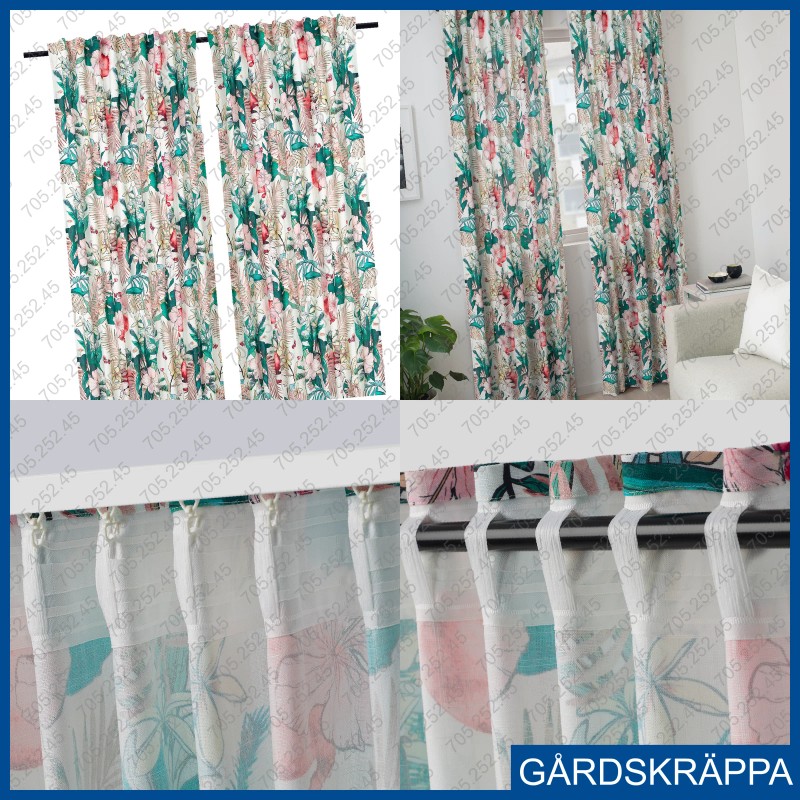 IKEA GÅRDSKRÄPPA Curtains 1 Pair Multicolor/flo