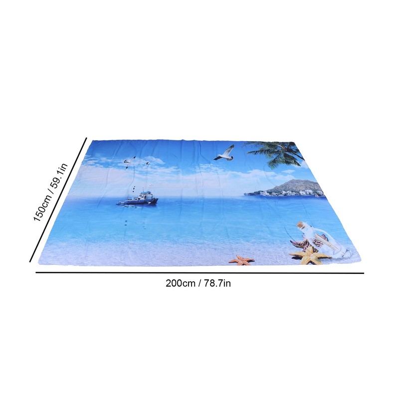 Decorative Tapestry Beach Sea Scenery Pattern Polyester Fiber Hanging Carpet