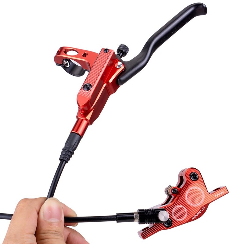 Hapihom Hydraulic Disc Brake Set, 4-Piston Bicycle Hydraulic Disc Brake,
