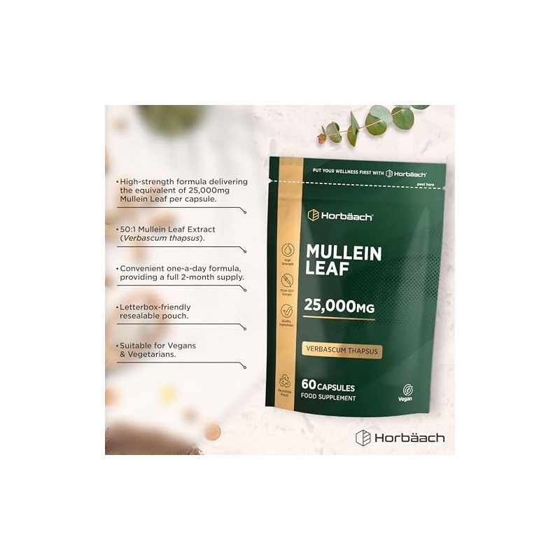 Mullein Leaf Extract 25,000mg | Max Strength Formula for Men