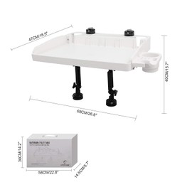 HITORHIKE Bait Board Set with Mounts and Extenders White Cutting Board 26.8"(L) X 18.5"(W) Filet Table
