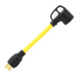 Nema L14-30P to TT-30R 30A Generator Plug to 30A Trailer Adapter Cord, Generator 30 Amp to 30 Amp Trailer Female Adapter Cable, Heavy Duty STW 10AWG Length= 1Foot