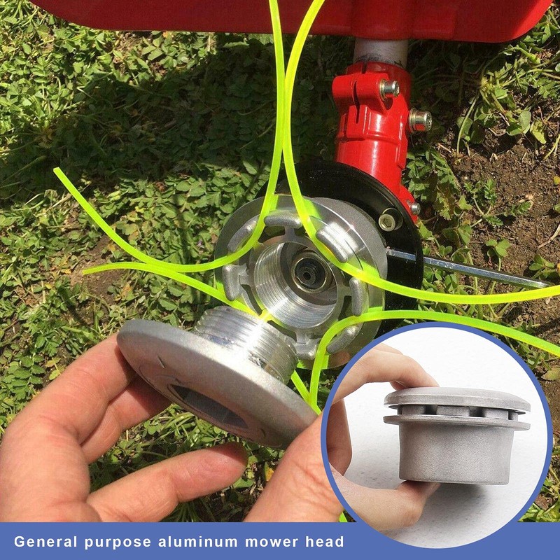 eMagTech Trimmer Head Replacement Silver Aluminum Universal Brushcutter Lawn Mower