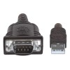 Convertidor USB a Serie RS232 DB9 45cm Manhattan 205153 Negro
