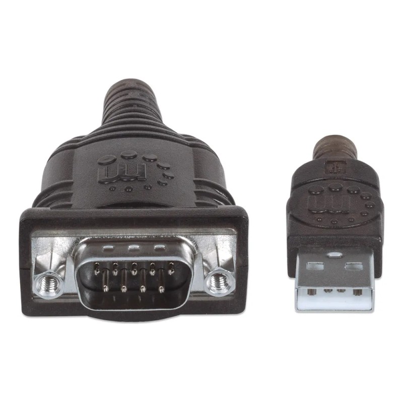 Convertidor USB a Serie RS232 DB9 45cm Manhattan 205153 Negro
