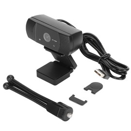 Webcam USB Computer HD BuiltIn Mike Desktop Video Call Conference 1080P Digital Camera(Black )
