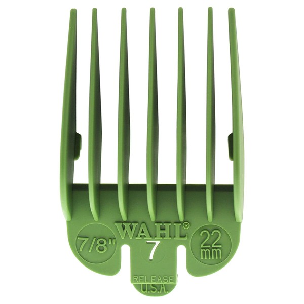 Wahl Professional Color Coded Comb Attachment #3145-1403 - Green #7 - 7/8" (22 mm) - Great for Professional Stylists and Barbers
