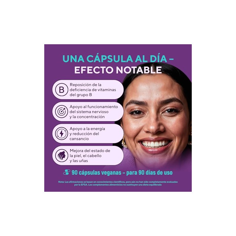 Complejo Vegano Inositol Colina Vitaminas B12 Suplemento Energía Nervios Piel