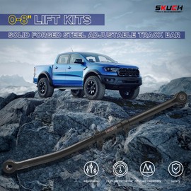 Adjustable Track Bar | Forged | Front | 0-8 Inch Lift |for 2005-2016 Ford F-250/F-350 4WD Super Duty Track Bar(black）