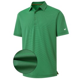 Golf Polo Shirts for Men Dry Fit Quick Dry Moisture Wicking Lightweight Short Sleeve Collared Mens Casual Shirts Green