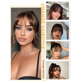 Ieemk Clip in Bangs 100% Real Human Hair fake bangs clip in hair extensions clip on bangs for women Wispy Fringe Bangs Natural Hair Pieces for Daily Wear(Wispy Bangs,Blonde)