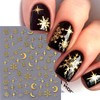 6 Sheets Nail Art Stickers Decals Holographic 3D Bone Geometric