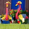 Lyreh 4pcs Flamingo Yard Outfits & Hats, Porch Flamingo Costume