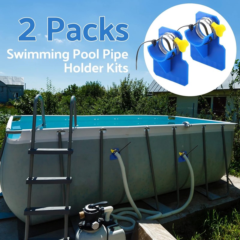 SIGANDG 2 Pieces Swimming Pool Hose Holder Accessories with Puncture,
