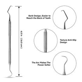 Generic Professional Dental Tarter Scraper Tool, Medical Stainless Steel, Dantist Pick, Double Ended, Tartar and Palque Remover ForTeeth | Dentist Teeth Cleaning Kit