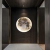 Aeyee Modern Moon Wall Sconce Lighting, Dimmable Nightlight with Remote