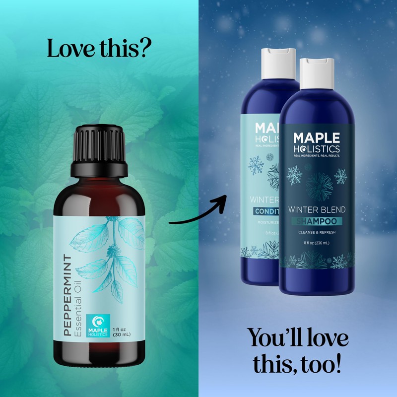 Maple Holistics Peppermint Essential Oil for Diffuser Aromatherapy - 100%