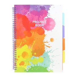 Fashion Stationery A4 Notebook Notepad Wirobound Spiral Large Project Notebooks for Writing Notes at School Office Supplies - 100gsm Lined Paper - 160 Pages (Multi)