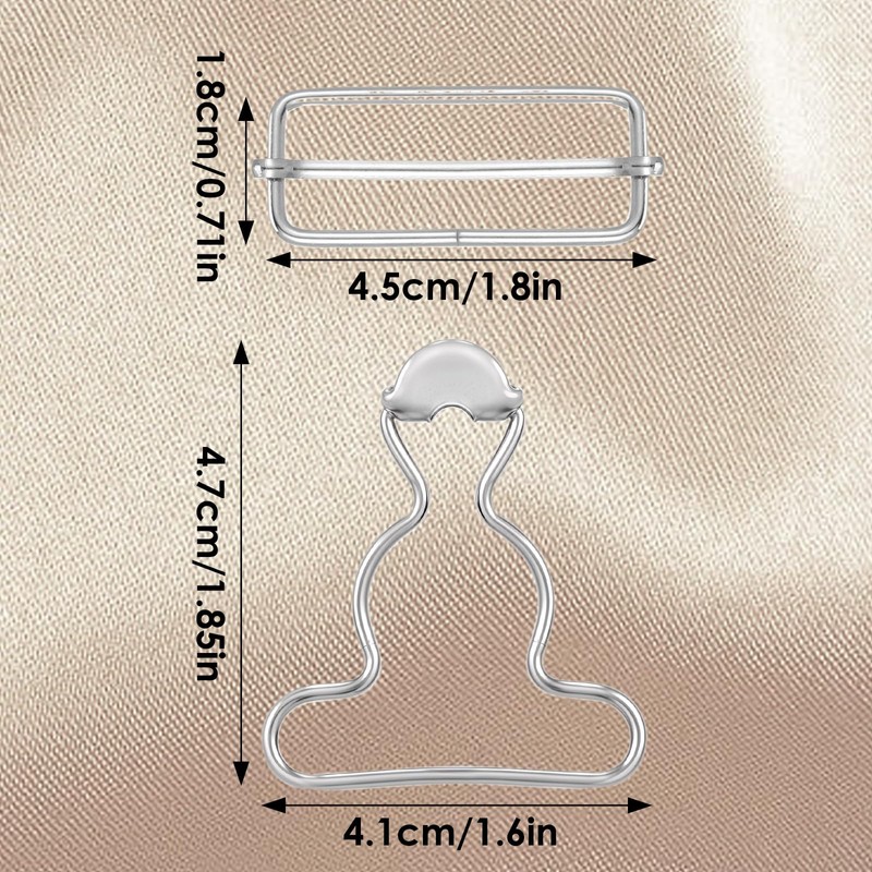 2Pairs Overall Buckles Replacement, Metal No Sew-Overall Clasp Replacement, Adjustable