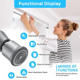 AIZESI 4PCS Silver Tension Rod 16.5 to 28 Inch, Adjustable Spring Curtain Rods No Drilling, Spring Tension Rods for Window DIY Cupboard Wardrobe