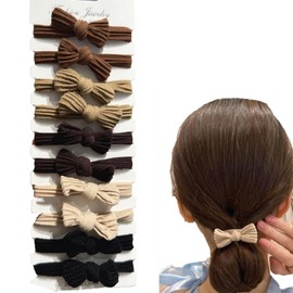 HAPVITAL Chou Chou Chiffon Chou Fashionable Adult Hair Rope, Hair Elastic, Adult, Hair Ornament, Large, Solid, Extra Large, Elegant, Satin, Simple (Set of 10)